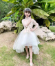 小咔衣濃兒童生日公主裙洋氣女童蓬蓬紗花童鋼琴演出服小女孩主持人晚禮服 香檳色前短后長1247-D1 130cm 曬單實拍圖