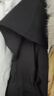 艾萊依羽絨服女氣質(zhì)長(cháng)款風(fēng)衣斗篷披肩通勤收腰大衣冬外套 炭黑L 曬單實(shí)拍圖