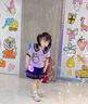 迪士尼寶寶童裝庫洛米衣服女童夏裝夏季jk裙洋氣網紅學院風短袖套裝女孩百褶 紫色 90 建議80-90cm1歲半-2歲cm 曬單實拍圖