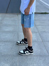 TOMMY JEANS【復古寬松】25夏季男裝美式潮流徽章破洞毛邊牛仔短褲20957 牛仔藍1AB 32 曬單實拍圖