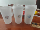 特美居奶茶杯一次性飲料杯500ml*20套 塑料咖啡杯帶蓋果汁杯子帶吸管 曬單實(shí)拍圖