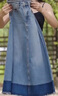 Levi's李維斯夏季女士法式vintage時尚休閑藍色拼色牛仔半身長裙 藍色 L (27) 曬單實拍圖