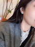 藍(lán)水翡翠危料圓珠款耳釘女純銀鑲嵌冰種玉髓蛋面母親節(jié)禮物 藍(lán)水翡翠純銀耳釘一對(duì) 曬單實(shí)拍圖