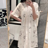 西忘帶胸墊睡裙女士春夏季網(wǎng)紅風可愛帕恰狗睡衣短袖連衣裙孕婦家居服 5104 開衫英文小狗 帶胸墊 L 曬單實拍圖