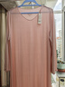 金三塔真絲睡衣女桑蠶絲木耳邊長袖睡裙家居服深睡眠蠶絲睡衣情人節(jié)禮物 奶芙粉1357 XL 曬單實拍圖