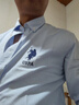 U.S. POLO ASSN.襯衫男夏季商務(wù)休閑襯衣百搭棉襯衫上衣男裝外套父親節 藍色 2XL 曬單實(shí)拍圖