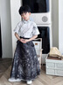 寶貝亨亨;BABY HH男童夏季短袖馬面裙漢服套裝2025新款兒童高級新中式古裝國風(fēng)唐裝 黑金色 薄款 150 曬單實(shí)拍圖