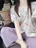 樂(lè)芬蘭（LeFenLan）休閑褲女裝套裝2025夏季衣服新款時(shí)尚減齡氣質(zhì)小清新九分褲兩件套 上衣+褲子 XL 曬單實(shí)拍圖