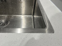 歐琳（OULIN）1.2MM加厚手工水槽廚房水槽大單槽洗菜盆手工盆 配101銅抽拉龍頭650×428 曬單實(shí)拍圖