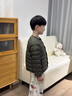 嘿小鵝三防秋冬季鵝絨服兒童輕薄羽絨服男童女童中大童校服內膽羽絨內搭 深綠 三防輕暖90白鵝絨 130 曬單實(shí)拍圖