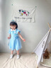 G.DUCKKIDS小黃鴨愛(ài)莎公主裙女童夏裝連衣裙2025新款女寶寶Polo夏季艾莎裙子 藍色送皇冠+魔法棒 100 (建議90-98cm 2-3周歲） 曬單實(shí)拍圖