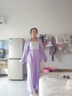 希蘇隆淺春miu系蕾絲穿搭紫色防曬襯衫連衣裙2025春夏季多巴胺掐腰裙子 白色蕾絲吊帶+紫色防曬衫+紫色褲 L 曬單實(shí)拍圖