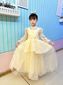 小咔衣濃女童禮服裙長(cháng)袖蓬蓬公主裙兒童主持人鋼琴演出服花童婚紗女孩秋季 香檳色長(cháng)袖3934長(cháng)款 140 曬單實(shí)拍圖