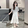 女童夏季短袖T恤套裝中大童兒童夏裝半身裙半袖上衣連衣裙兩件套 套裝-【灰上衣+白半身裙】 150 曬單實(shí)拍圖