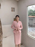 艾尚臣時尚職業(yè)套裝女高級感粉色西裝氣質(zhì)女神范職業(yè)裝藝考生主持工作服 奶油粉西裝+半裙 送胸針 M 曬單實拍圖