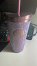 星巴克正品星巴克杯子lisa鉆石吸管杯咖啡杯吸管杯保溫杯水杯伴手禮節(jié)日 限定紫色鉆石吸管杯473ml 曬單實拍圖