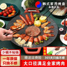 艾可熊韓式電烤盤多用途烤肉盤烤肉鍋家用大尺寸電烤盤麥飯石烤肉少煙不粘插電烤盤鐵板燒圓形電烤爐防燙 【巖黑】口徑36CM 2-5人 贈禮 1層 曬單實拍圖