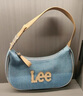 LEE女士包包飛織丹寧腋下包女新款通勤休閑手拎手拿包生日送女友禮物 復古淺牛仔藍【肩帶獨特五金logo】 曬單實(shí)拍圖