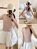 森馬（Semir）短袖t恤女短款小性感亨利領(lǐng)氣質(zhì)2025夏純色修身上衣109325100014 曬單實拍圖
