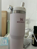 STANLEY拎拎杯吸管杯水杯保溫杯不銹鋼杯子大容量辦公車載887ML-晶粉色 曬單實(shí)拍圖