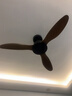皇將北歐大風(fēng)力吊扇客廳餐廳家用復古風(fēng)扇變頻商用工業(yè)無(wú)燈電風(fēng)扇 5葉-黑色+胡桃木紋46寸-變頻遙控 曬單實(shí)拍圖