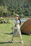 優(yōu)優(yōu)1點(diǎn)（Yoyo one）女童半身裙中長款夏季新款速干兒童裙子夏裝輕薄中大童工裝a字裙 6047黃綠色 140 140cm 曬單實(shí)拍圖