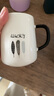 拜杰馬克杯陶瓷咖啡杯禮物水杯牛奶杯早餐杯辦公杯帶勺帶蓋杯子420ml 曬單實(shí)拍圖