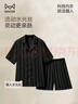 貓人（MiiOW）【肖戰(zhàn)同款】男士睡衣男春夏薄款水光絲暗紋翻領短袖情侶款家居服 曬單實拍圖