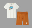 NIKE 耐克童裝男童短袖T恤短褲2件套2025夏季新款兒童純棉套裝小嬰童 鎘黃 130 /64 【建議身高116-122cm】 曬單實拍圖
