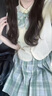富烏日系jk制服套裝夏季女JK襯衫百褶裙全套刺繡溫柔一刀山吹甜妹百搭 雪松（短袖襯衫+格裙+領(lǐng)結(jié)） M 曬單實拍圖