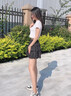 佐敘黑色碎花蛋糕短裙女夏季2025新款高腰遮肚顯瘦包臀裙氣質(zhì)甜美短裙 黑色 M （80-95斤） 曬單實拍圖