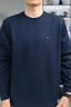 TOMMY HILFIGER25新款秋冬男裝雙面布經(jīng)典小繡標(biāo)休閑通勤純色圓領(lǐng)衛(wèi)衣42125 藏青色DW5 M （推薦：135-150斤） 曬單實(shí)拍圖