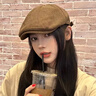 啄木鳥前進(jìn)帽子貝雷帽美式2025新款復(fù)古女棉麻時(shí)尚春夏畫家報(bào)童鴨舌帽男 主圖款咖色 M 54-58cm一般都能戴 曬單實(shí)拍圖