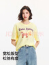 森馬（Semir）短袖t恤女中長(cháng)款萌寵花上衣25夏透氣吸濕寬松套頭衫109325100005 曬單實(shí)拍圖