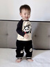 幼歌（YOUGE）嬰幼兒舒適燈芯絨束腳休閑褲寶寶百搭可愛動(dòng)物保暖褲子 黑色（66-90兩用襠） 80 cm 曬單實(shí)拍圖