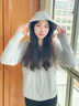 浪莎防曬衣女2025新款防紫外線冰絲涼感夏季超薄透氣戶外舒適寬松帽檐 灰色 UPF50+ XL 建議115-140 曬單實(shí)拍圖