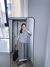 苒琦媽咪孕婦夏裝套裝2025新款夏季短袖T恤上衣女格子闊腿褲時(shí)尚洋氣時(shí)髦 灰色上衣+格子褲子（套裝） L 曬單實(shí)拍圖