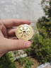 發(fā)貨山鬼花錢(qián)吊墜紫銅黃銅白銅真品項鏈朱砂八卦純銅錢(qián)飾品 祝?？?黃銅山鬼花錢(qián) 直徑4.2CM 曬單實(shí)拍圖