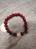 石傳百世紫金砂朱砂手串和田玉手鏈護身符本命年男女款轉運珠禮物 8mm 曬單實(shí)拍圖