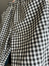 皮爾卡丹（pierre cardin）棉麻休閑套裝女夏季新款寬松文藝復古休閑洋氣格子高端亞麻兩件裝 黑色 L建議【100-115斤】 曬單實(shí)拍圖