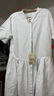 無印良品（MUJI）女式 漢麻 棉 短袖連衣裙 女裝裙子25年夏季寬松透氣長裙BC2MJC5S 米白色條紋 M （160/84A） 曬單實(shí)拍圖