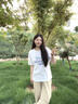 真維斯（JEANSWEST）白色短袖t恤女士夏季2025新款韓版爆款寬松休閑圓領(lǐng)純棉上衣半袖 白色 開放的花朵 L 曬單實(shí)拍圖