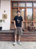 LEFT SPORTS重磅短袖t恤男夏季潮牌青少年短袖男叮當貓聯(lián)名印花套裝男抗皺 黑色 M （建議105-130斤） 曬單實(shí)拍圖