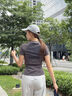 百思絨瑜伽服短袖套裝女專業(yè)速干衣網(wǎng)紗運(yùn)動套裝夏季新款透氣跳繩健身服 灰色兩件套（墨灰褲） M 曬單實(shí)拍圖