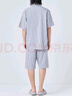 無印良品（MUJI）男式 涼感雙層紗織短袖睡衣套裝 男士家居服涼感物語25年夏季 灰色豎條紋 L -XL上裝180/104A下裝180/92A 曬單實拍圖