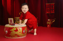 G.DUCKKIDS小黃鴨周歲禮服男寶寶抓周衣服女漢服百日宴百天滿(mǎn)月嬰兒套裝夏季 紅色+香囊 90 建議1~2歲【 80-90cm】cm 曬單實(shí)拍圖