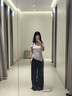 UR2025春季新款女裝復(fù)古休閑水洗闊腿牛仔長(zhǎng)褲UWM850061 靛藍(lán) 27 曬單實(shí)拍圖