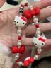 時島Hello Kitty手機鏈掛繩手腕款高顏值高級感掛繩串珠手機相機掛件 【KT手機鏈】18cm 曬單實拍圖