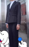 韓曼柯（HANMANKE）平駁領(lǐng)西裝外套女休閑日常黑色西服時尚氣質(zhì)通勤女士職業(yè)正裝套裝 曬單實拍圖