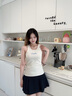 Calvin KleinJeans25早秋新款女士時(shí)尚刺繡ck羅紋微彈修身針織背心T恤47C841G YAE-牛乳白 M 曬單實(shí)拍圖